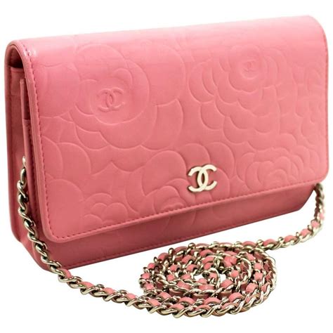 chanel pink camellia zip wallet|Chanel wallet on chain size.